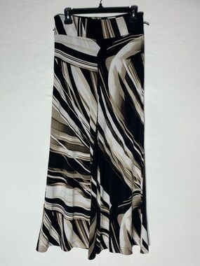Joseph Ribkoff Abstract Swirl Wide Leg Palazzo Pants Black Taupe Knit Canada 2